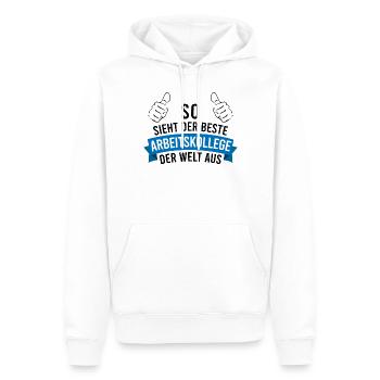 Bester Arbeitskollege Spruch Geschenk Herren - Männer Premium Bio Hoodie - Weiß - Vorne - Nico (187cm)