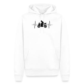 Motorradfahrer Herzschlag Linie Motorrad Geschenk - Männer Premium Bio Hoodie - Weiß - Vorne - Nico (187cm)