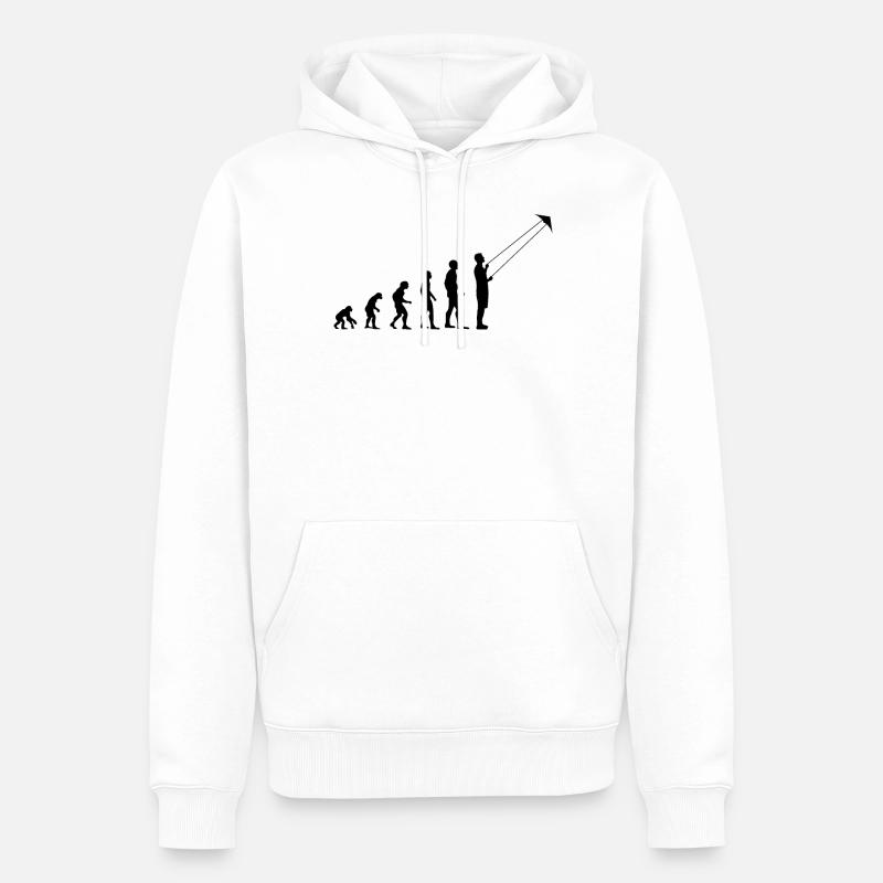 Drachenfliegen Evolution Drachensteigen Geschenk - Männer Premium Bio Hoodie - Weiß