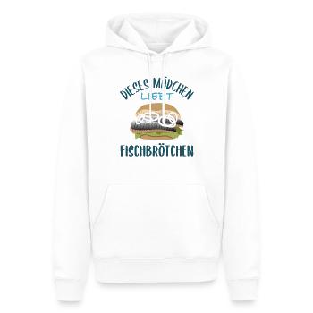 Mädchen & Fischbrötchen - Eine Liebesgeschichte - Männer Premium Bio Hoodie - Weiß - Vorne - Nico (187cm)