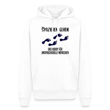 Anspruchsvolles Spazieren Geh Design - Männer Premium Bio Hoodie - Weiß - Vorne - Nico (187cm)