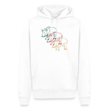 Trio von Wildschweinen Naturverbundenes Geschenk - Männer Premium Bio Hoodie - Weiß - Vorne - Nico (187cm)