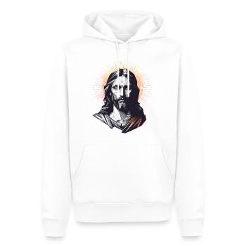Jesus Vektor Polygon Christus Kopf Religion - Männer Premium Bio Hoodie - Weiß - Vorne - Nico (187cm)