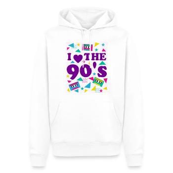 Love for 90s Retro Vibes Gift Idea - Men’s Premium Organic Hoodie - white - Front - Nico (187cm)