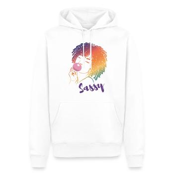 Sassy Chic mit Afro Charme - Männer Premium Bio Hoodie - Weiß - Vorne - Nico (187cm)