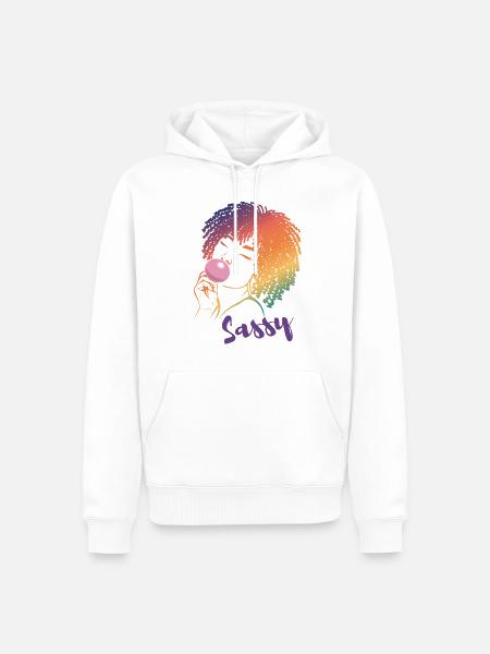 Sassy Chic mit Afro Charme - Männer Premium Bio Hoodie - Weiß