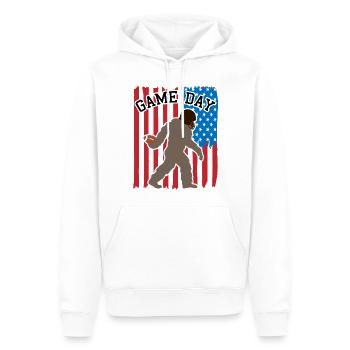 Bigfoot Patriot USA Flagge Hingucker - Männer Premium Bio Hoodie - Weiß - Vorne - Nico (187cm)