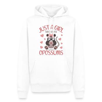Girl Opossum Love Heart Motif - Men’s Premium Organic Hoodie - white - Front - Nico (187cm)