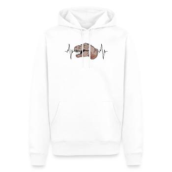 T-Rex Heartbeat cadeau primitif - Sweat à capuche Premium bio Homme - blanc - Devant - Nico (187cm)