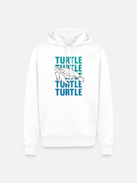 TURTLE Schattenbild Wortkunst Geschenk - Männer Premium Bio Hoodie - Weiß
