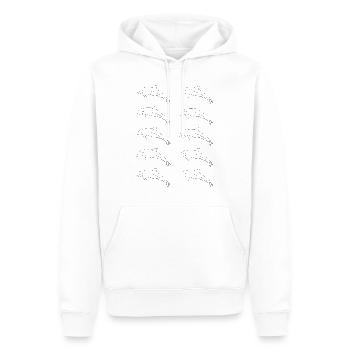 École des dauphins liberté de la mer cadeau - Sweat à capuche Premium bio Homme - blanc - Devant - Nico (187cm)