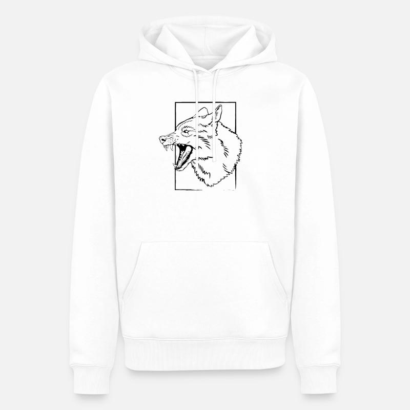 Wikinger Wolf - Kriegergeist - Männer Premium Bio Hoodie - Weiß