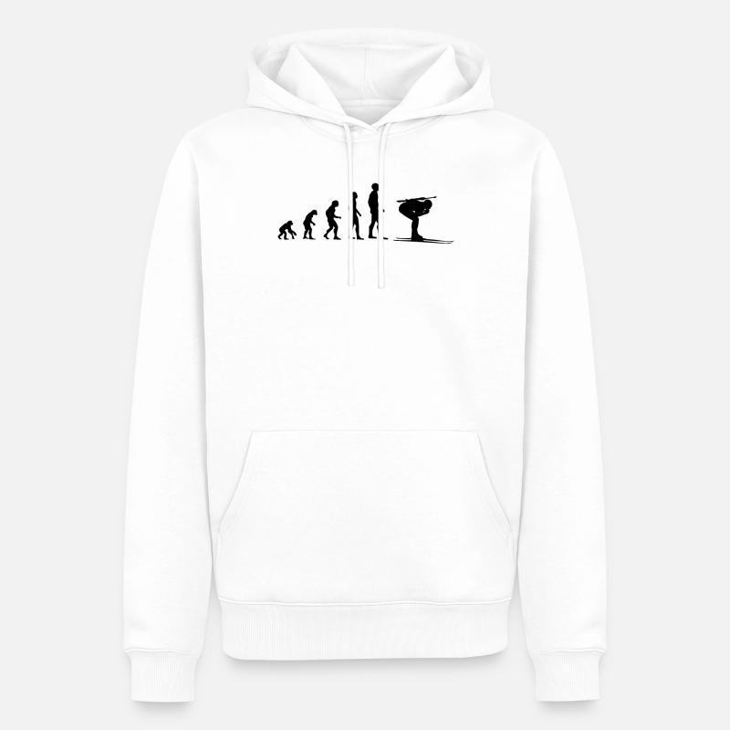Athlète de biathlon Evolution - Sweat à capuche Premium bio Homme - blanc