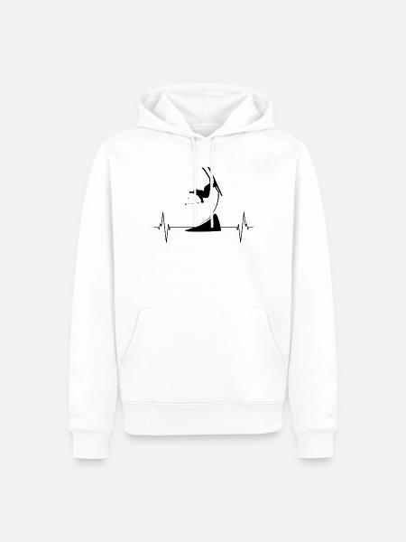 Pulsierender Nervenkitzel: Sky Freestyle - Männer Premium Bio Hoodie - Weiß
