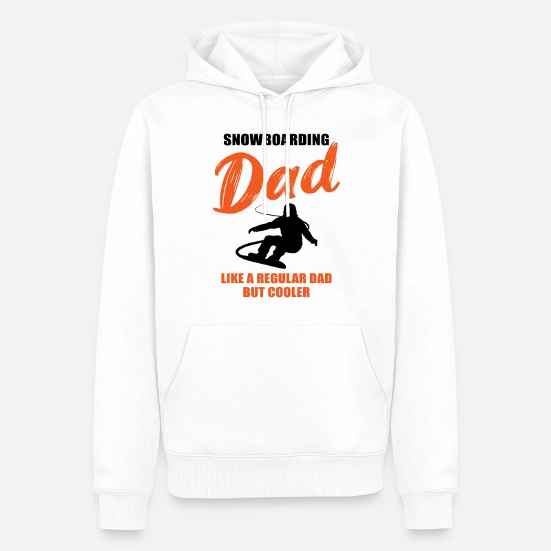 Snowboard Papa – Extra Cool - Männer Premium Bio Hoodie - Weiß