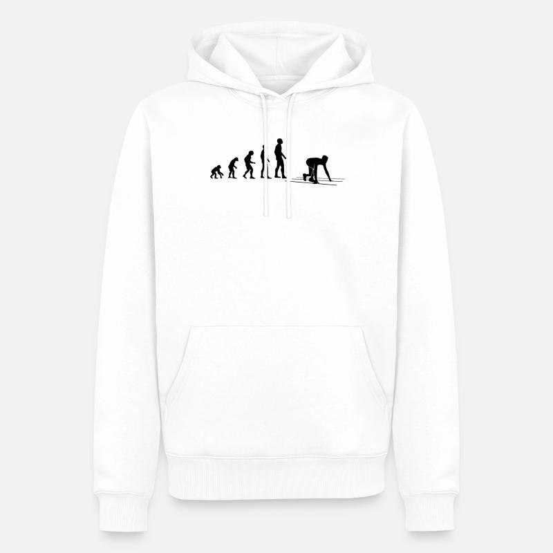 Cadeau Sprint Evolution Runner - Sweat à capuche Premium bio Homme - blanc