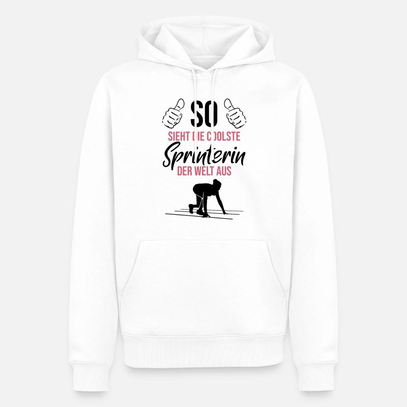 Die coolste Sprinterin der Welt - Männer Premium Bio Hoodie - Weiß