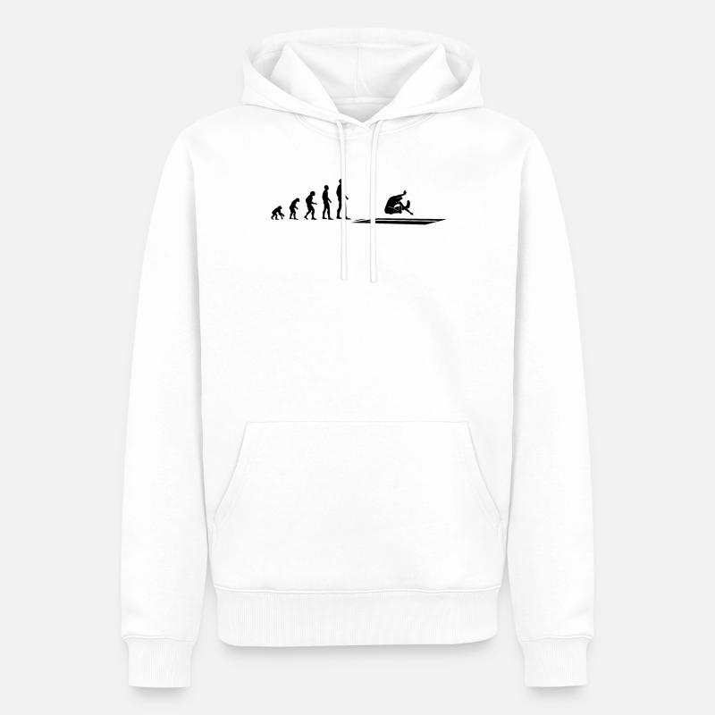 Evolution Weitsprung Athlet - Geschenk - Männer Premium Bio Hoodie - Weiß