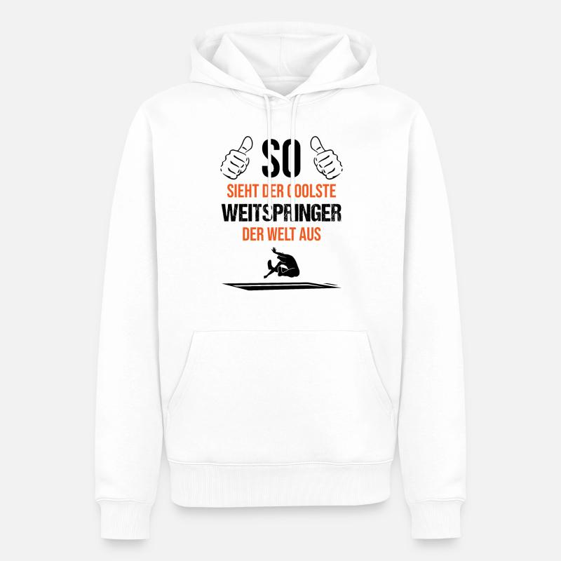Weltbester Weitspringer Coolness Geschenk - Männer Premium Bio Hoodie - Weiß