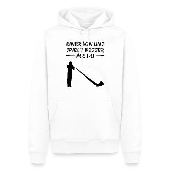 Cadeau de cor des Alpes : mieux que vous - Sweat à capuche Premium bio Homme - blanc - Devant - Nico (187cm)
