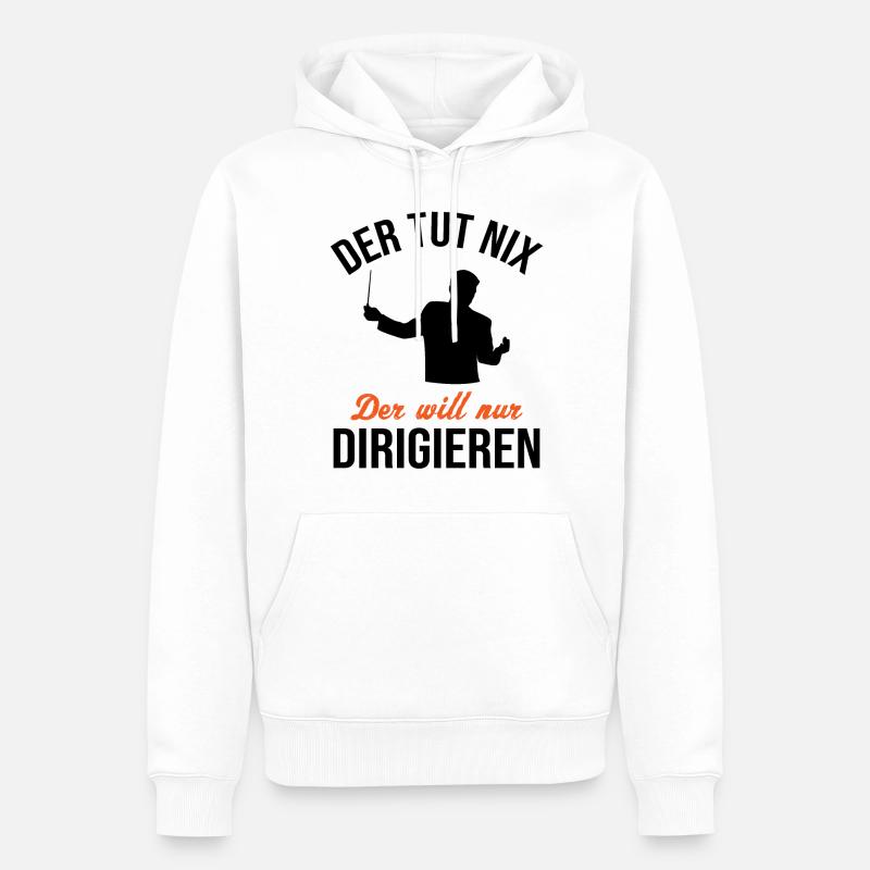 Harmloser Dirigent - Witziges Geschenk - Männer Premium Bio Hoodie - Weiß