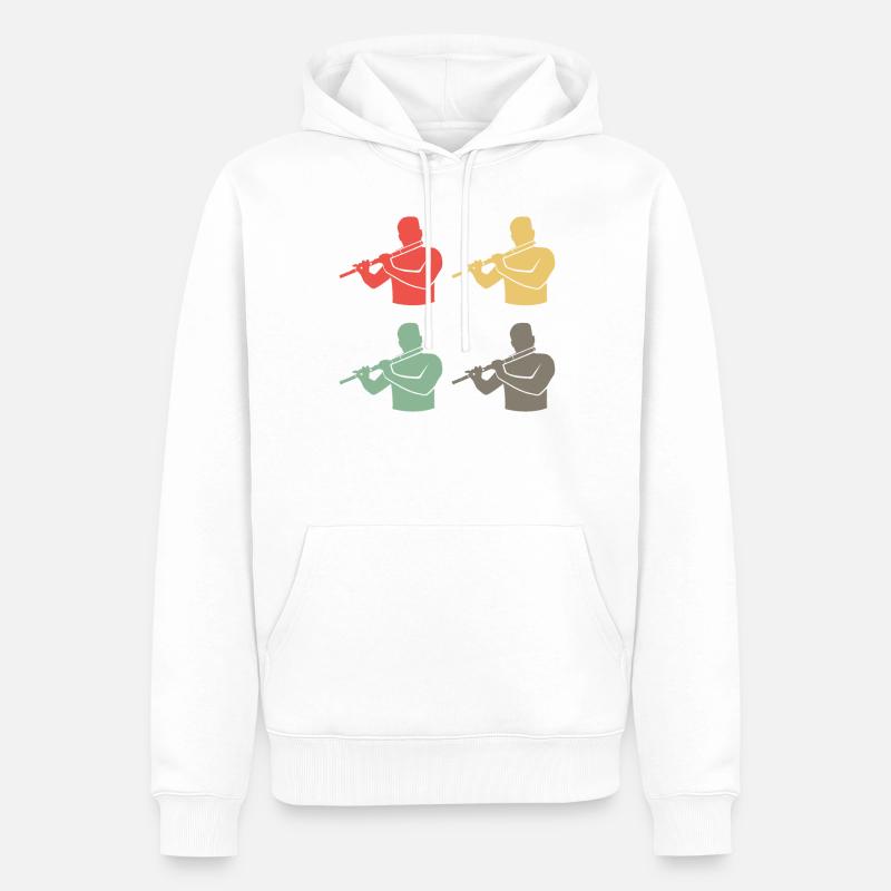 Querflöten Ensemble Bunte Harmonie - Männer Premium Bio Hoodie - Weiß