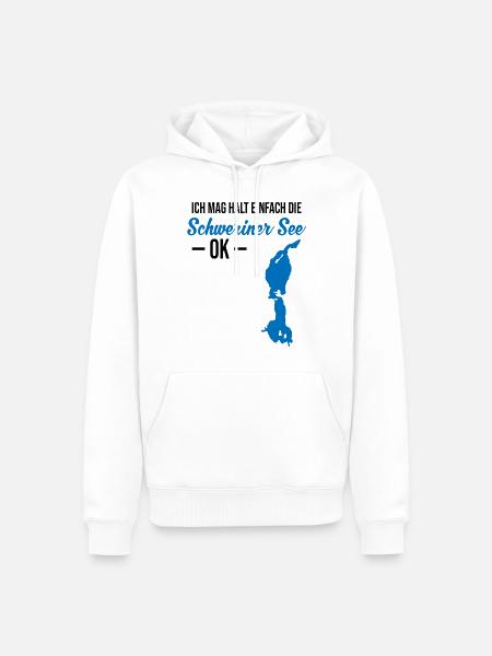 Einfach Schweriner See Liebe - Männer Premium Bio Hoodie - Weiß