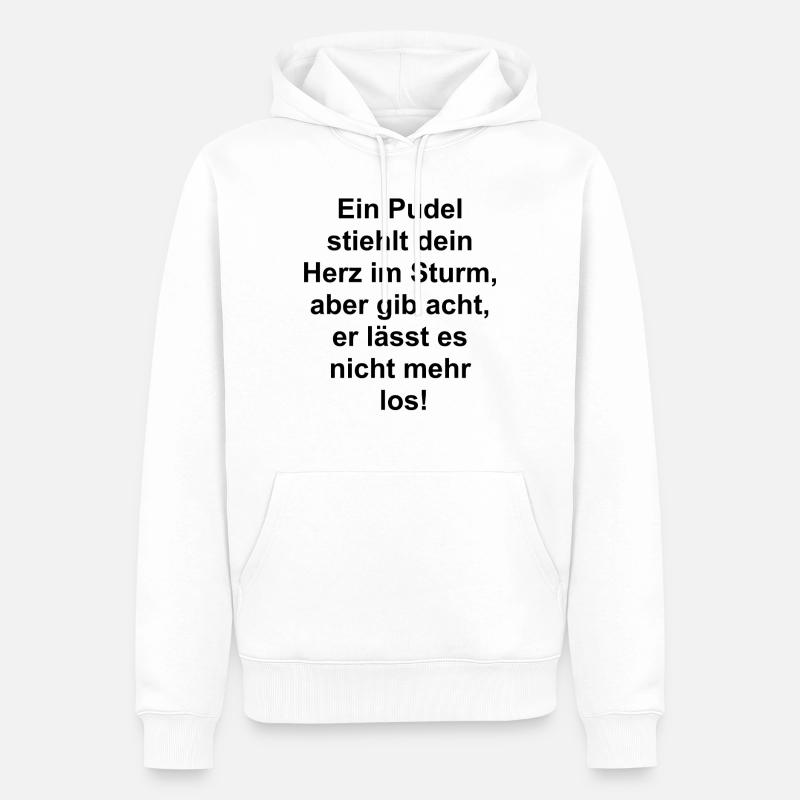 Herz-Pudel-Geschenk - Männer Premium Bio Hoodie - Weiß