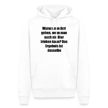 De la bière au lieu de pilules - Sweat à capuche Premium bio Homme - blanc - Devant - Nico (187cm)