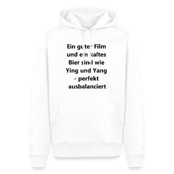 Cadeau de soirée cinéma - Sweat à capuche Premium bio Homme - blanc - Devant - Nico (187cm)
