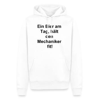 Cadeau d’amateur de bière - Sweat à capuche Premium bio Homme - blanc - Devant - Nico (187cm)