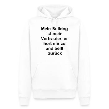 Cadeau pour les amoureux des chiens - Sweat à capuche Premium bio Homme - blanc - Devant - Nico (187cm)