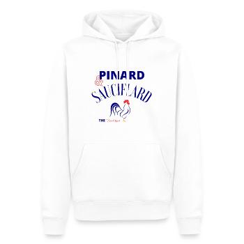 Pinard, sauciflard beauf alcool Humour drôle apéro - Sweat à capuche Premium bio Homme - blanc - Devant - Nico (187cm)