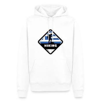 Drapeau de la Grèce Hellas Athènes Drapeau de la Grèce - Sweat à capuche Premium bio Homme - blanc - Devant - Nico (187cm)