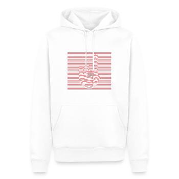 Attention - Männer Premium Bio Hoodie - Weiß - Vorne - Nico (187cm)