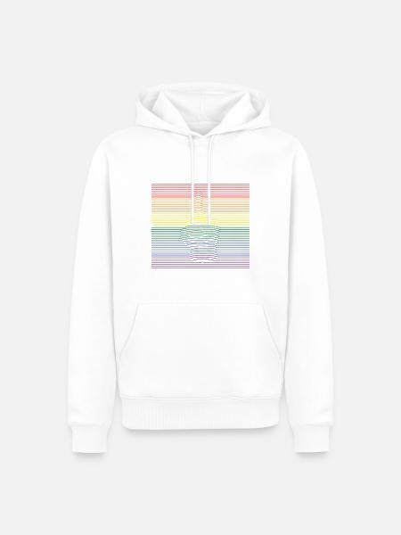 Middle Finger bunt - Männer Premium Bio Hoodie - Weiß