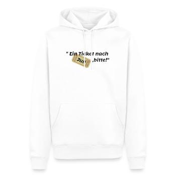 Juli Ticket - Männer Premium Bio Hoodie - Weiß - Vorne - Nico (187cm)