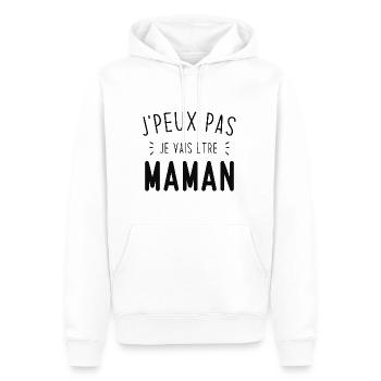 Je Peux Pas Je Vais Être Maman Cadeau Future maman - Sweat à capuche Premium bio Homme - blanc - Devant - Nico (187cm)