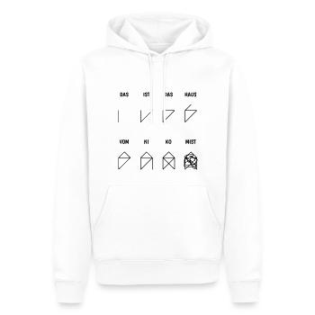 Witziger Spruch: Das ist das Haus vom Nikolaus - Männer Premium Bio Hoodie - Weiß - Vorne - Nico (187cm)
