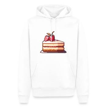 Cheesecake Pixel Symbol Kuchen - Männer Premium Bio Hoodie - Weiß - Vorne - Nico (187cm)