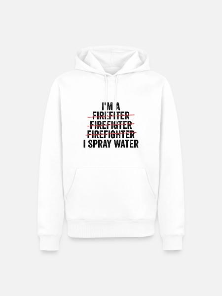 Ich bin Feuerwehrmann - Männer Premium Bio Hoodie - Weiß