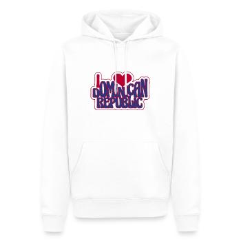J’aime la République dominicaine - Sweat à capuche Premium bio Homme - blanc - Devant - Nico (187cm)