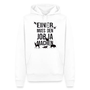 Einer muss den Job Ja machen Jagdhemd - Männer Premium Bio Hoodie - Weiß - Vorne - Nico (187cm)