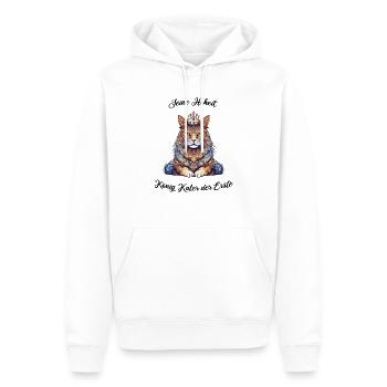 Kater König Mosaik Design - Männer Premium Bio Hoodie - Weiß - Vorne - Nico (187cm)