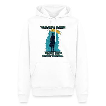Du scheiterst nie, bis du aufhörst, es zu versuchen - Männer Premium Bio Hoodie - Weiß - Vorne - Nico (187cm)
