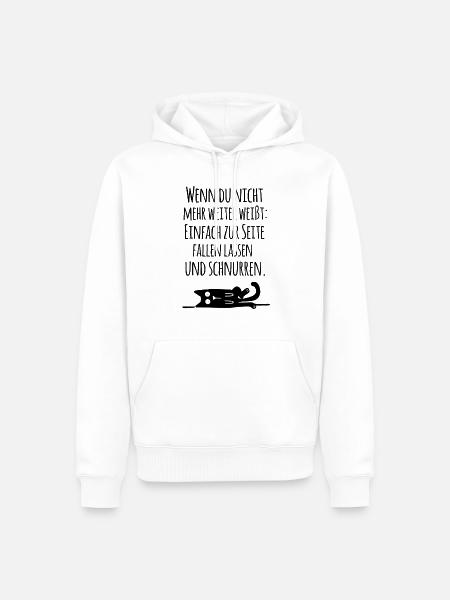 Katze schnurren - Männer Premium Bio Hoodie - Weiß