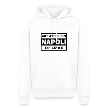 Napoli Coordonnées Ville Italie Naples - Sweat à capuche Premium bio Homme - blanc - Devant - Nico (187cm)