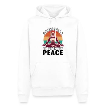 Yoga Méditation Méditation Cadeau - Sweat à capuche Premium bio Homme - blanc - Devant - Nico (187cm)