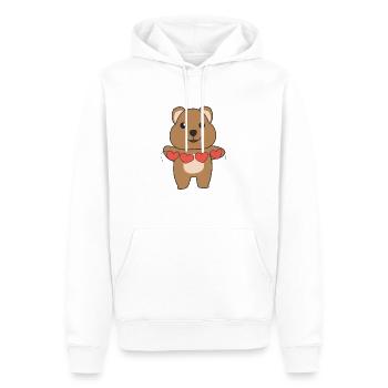 Quokka zum Valentinstag süße Tiere mit Herzen - Männer Premium Bio Hoodie - Weiß - Vorne - Nico (187cm)