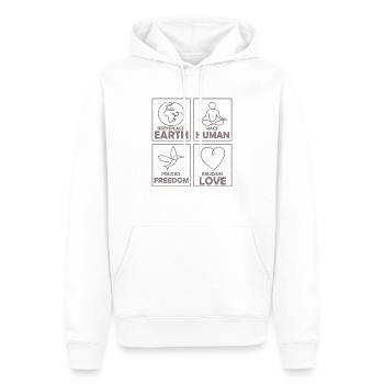Religion Liebe Freiheit Leben Menschen - Männer Premium Bio Hoodie - Weiß - Vorne - Nico (187cm)